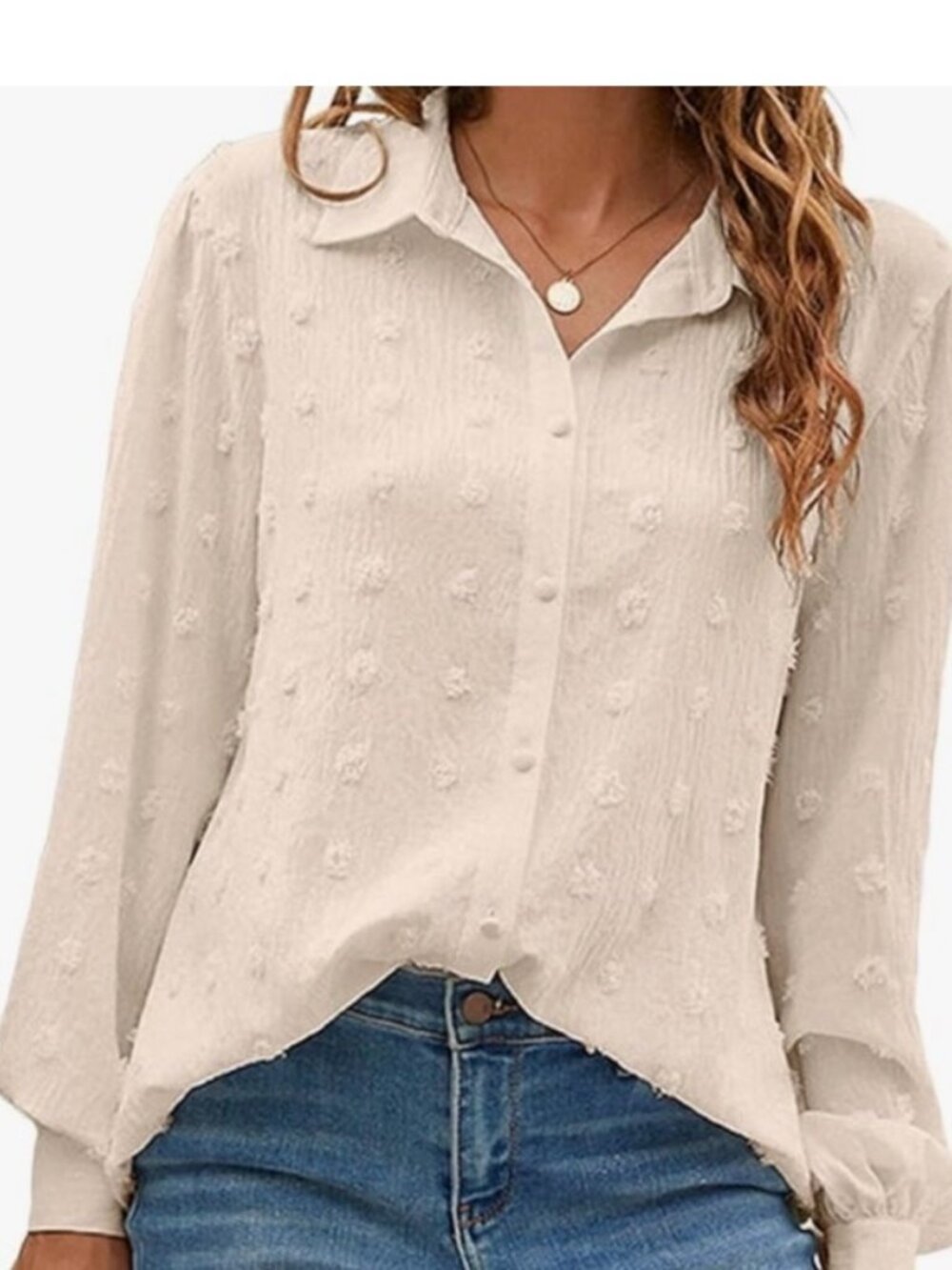B COLLECTION FUZZY DOT CHENILLE BLOUSE XL